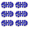 6Pcs Flower Glass Rhinestone Cabochons DIY-FG0010-18C-1