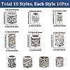100Pcs 10 Styles Tibetan Style Zinc Alloy Beads FIND-SP0005-90-2