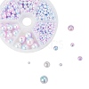 Rainbow ABS Plastic Imitation Pearl Beads OACR-CJ0001-01-3