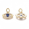 Brass Micro Pave Cubic Zirconia Charms X-ZIRC-F111-18G-2