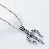 Viking Three Fork Pendant 304 Stainless Steel Men's Necklaces IA5597-2