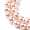 UV Plating Pearlized Glass Pearl Beads Strands GLAA-F128-01A-T09-3
