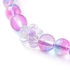 Frosted Round Spray Painted Glass Beaded Mobile Straps HJEW-JM00467-01-3