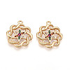Brass Micro Pave Cubic Zirconia Pendants KK-N262-108A-G-1