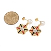 Snowflake ABS Plastic Pearl & Rhinestone Stud Earrings EJEW-JE06629-4