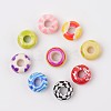 Handmade Polymer Clay Enamel European Beads X-FPDL-J002-M-1