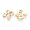 Brass Micro Pave Cubic Zirconia Charms KK-N261-87G-2