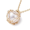 Brass Chains Macrame Pouch Empty Stone Holder for Pendant Necklaces Making NJEW-JN04475-01-3