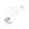 Alloy Snail with Mushroom Pendant Necklace with Resin Beaded NJEW-G056-03AS-3