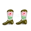 Boot Baking Paint Glass Enamel  Beads LAMP-C020-02G-2