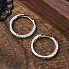 Brass Micro Pave Cubic Zirconia Huggie Hoop Earrings EJEW-K083-36P-B-5