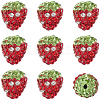 30Pcs Rhinestone Strawberry Plastic Beads FIND-SC0012-13-1
