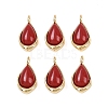 Synthetic Red Gemstone Teardrop Charms KK-B157-33A-G-1