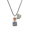 3Pcs 3 Styles Natural & Synthetic Mixed Gemstone Chips Wish Bottle Pendant Necklaces Set NJEW-FZ00013-2