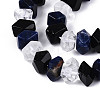 Natural Obsidian & Sodalite & Quartz Crystal Beads Strands G-N358-01A-02-4