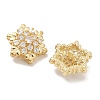 Rack Plating Brass Micro Pave Clear Cubic Zirconia Buttons KK-K293-11G-2