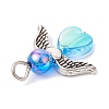 Acrylic with Alloy Pendants PALLOY-JF02418-02-4