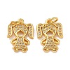 Brass Micro Pave Cubic Zirconia Charms ZIRC-A021-54G-B-1