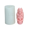 3D Halloween Skull with Wolf DIY Food Grade Silicone Statue Candle Molds PW-WG71142-01-6