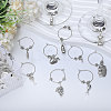 23Pcs 23 Styles Brass Wine Glass Charms AJEW-GL00003-4