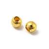 Glossy Brass Round Spacer Beads KK-WH0055-01G-2