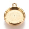 Ion Plating(IP) 304 Stainless Steel Pendant Cabochon Settings X-STAS-K202-03D-G-1