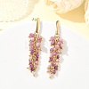 304 Stainless Steel with Natural Mixed Gemstone Stud Earrings EJEW-JE07520-02-1