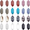 N24Pcs 12 Style Faceted No Hole Natural & Synthetic Gemstone for Wire Wrapped Pendants Making G-NB0003-01-1