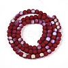 Frosted Opaque Glass Beads Strands GLAA-T032-P4mm-MBB23-2