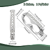 2Pcs 2 Colors Rhodium Plated 925 Sterling Silver Micro Pave Clear Cubic Zirconia Twister Clasps FIND-PH0018-35B-2