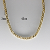 Gold-Plated Stainless Steel Curb Chain Necklaces for Women CH6002-3-1