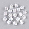 Transparent Spray Painted Glass Beads X1-EGLA-N018-4mm-12-1