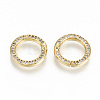 Brass Micro Pave Clear Cubic Zirconia Twister Clasps ZIRC-S067-119-NF-1
