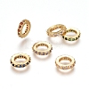 Golden Plated Brass Micro Pave Cubic Zirconia Ling Rings ZIRC-D118-08-8mm-G-1