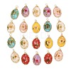 Brass Resin Pendants RE-CBA591C-01G-1