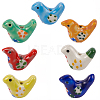 14Pcs 7 Colors Handmade Printed Porcelain Beads PORC-PA0001-04-1