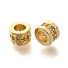 Rack Plating Brass Micro Pave Clear Cubic Zirconia European Beads KK-H508-12G-1