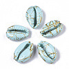 Spray Painted Natural Cowrie Shell Beads SSHEL-R047-03-A04-2