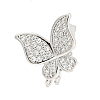 Rack Plating Brass Micro Pave Clear Cubic Zirconia Twister Clasps KK-B093-28P-1