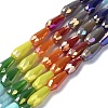 Electroplate Glass Beads Strands X-EGLA-C004-01-1