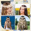 2Pcs 2 Styles Cloth Flower Hippie Headband Floral Crown OHAR-CP0001-18A-5