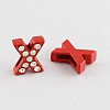 Mixed Color Zinc Alloy Grade A Rhinestone Letter Slide Charms ALRI-S130-X-2