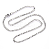 Non-Tarnish Men's 304 Stainless Steel Cuban Link Chain Necklace NJEW-S420-002P-3