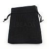 Polyester Imitation Burlap Packing Pouches Drawstring Bags X-ABAG-R005-18x13-09-1