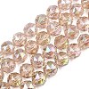 Transparent Electroplate Glass Beads Strands EGLA-N002-34C-B08-1