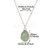Natural Green Aventurine Irregular Oval Pendant 304 Stainless Steel Cable Chain Necklaces for Women FS-WGF500E-05-1
