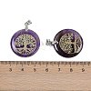 Natural Amethyst Flat Round Pendants G-Q188-01P-09-3