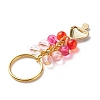 4Pcs Heart/Rainbow/Mermaid/Mushroom Alloy Enamel Pendant Keychain KEYC-JKC00412-02-6