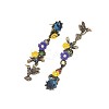 Alloy & Resin & Rhinestone Bird with Flower Stud Dangle Earrings for Women WG2278B-01-5