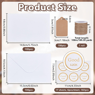 10 Bags Paper Blank Greeting Card AJEW-OC0016-40-1